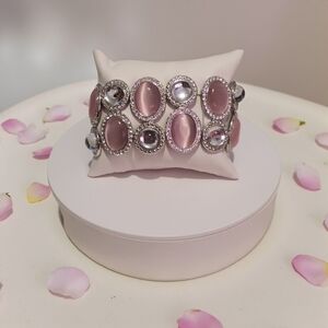 Paparazzi Pink and Silver Oval Bracelet